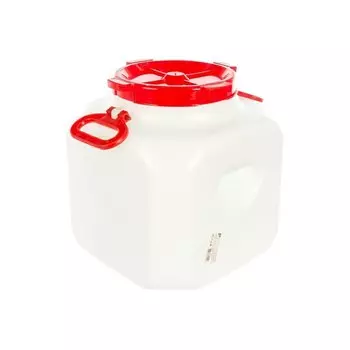 Бочка пластик, для воды, 30 л, квадратная, с ручками, белая, 10193061, Дачная, Радиан