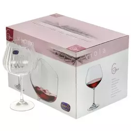 Бокал для вина, 570 мл, стекло, 6 шт, Bohemia, Viola Waterfall, 40729/22/570