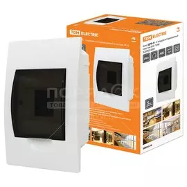 Бокс настенного монтажа встраиваемый, навесной, ЩРВ-П, пластик, TDM Electric, 4 модуля, IP41, SQ0902-0001