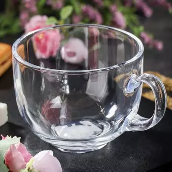 Бульонница стекло, 500 мл, с ручкой, Daniks, SW11, прозрачная