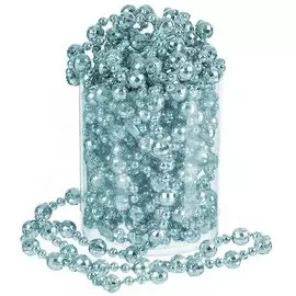 Бусы новогодние пластик, 0.8х500 см, круглые, голубые, SY16-86 LB