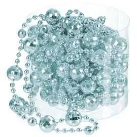 Бусы новогодние пластик, 5х500 см, круглые, голубые, SY18ZL-86 LB