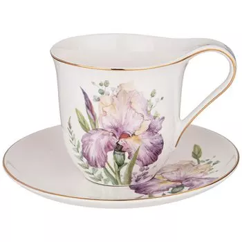 Чайная пара фарфор, 2 предмета, на 1 персону, 275 мл, Lefard, Irises, 590-479, подарочная упаковка