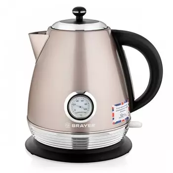 Чайник электрический BRAYER, 1007BR Strix, черный, 1.7 л, 2200 Вт, скрытый нагревательный элемент, нержавеющая сталь