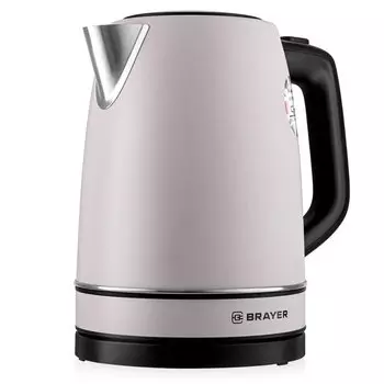 Чайник электрический BRAYER, BR1082, Strix, 1.7 л, 2200 Вт, скрытый нагревательный элемент, нержавеющая сталь