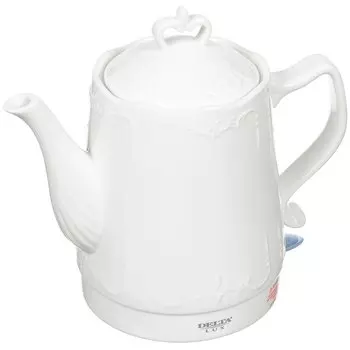 Чайник электрический Delta Lux, DL-1236, 1.5 л, диск, вращение корпуса, световой индикатор, 1500 Вт, скрытый нагревательный элемент, фарфор