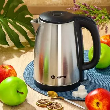 Чайник электрический Lofter, A01.2, 1.8 л, 1500 Вт, скрытый нагревательный элемент, матовый, металл