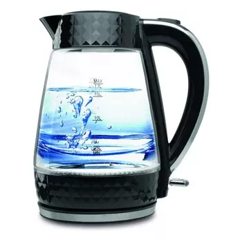 Чайник электрический Polaris, PWK 1700CGL, 1.7 л, 2200 Вт, скрытый нагревательный элемент, стекло