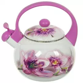 Чайник эмалированный Aurora Орхидея 1901, 2.2 л