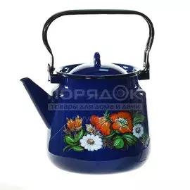 Чайник сталь, эмалированное покрытие, 3.5 л, ручка металлическая, СтальЭмаль, 1с26с