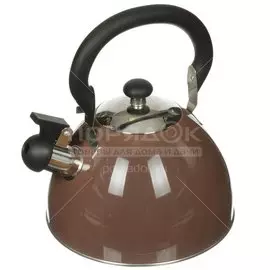 Чайник нержавеющая сталь, 2.5 л, со свистком, зеркальный, Катунь, Кухня, шоколадный, КТ-106В