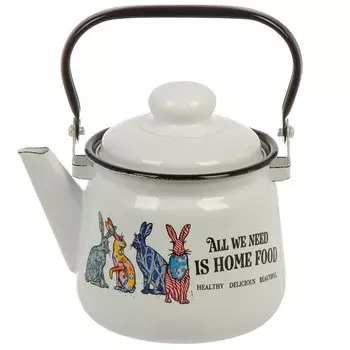 Чайник сталь, эмалированное покрытие, 1.5 л, Appetite, Зайцы, 01-2708/4М