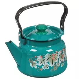 Чайник сталь, эмалированное покрытие, 2.3 л, ручка металлическая, Сибирские товары, бирюзовый, С2714.3Б