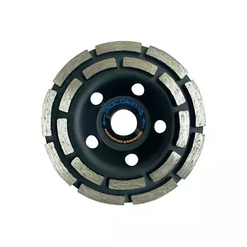 Чашка шлифовальная Росомаха, 125 мм, двухрядная, посадочный диаметр 22.2 мм, 122125, сегментная, по бетону