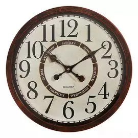 Часы настенные, 40.2х40.2х4.8 см, круглые, пластик, KSQ1613A