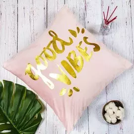 Чехол на подушку 100% полиэстер, 43 х 43 см, розовый, бархат, Y9-149