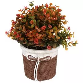 Цветок искусственный декоративный Композиция цветочная, в корзинке, 10х19 см, Y4-3495