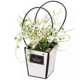 Цветок искусственный декоративный Композиция цветочная в сумочке голубая Y4-3493, 13х25 см