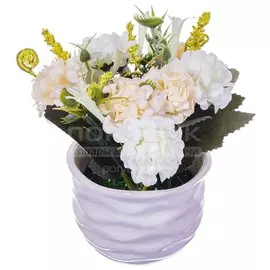 Цветок искусственный декоративный Композиция, в кашпо, 17 см, Y4-3024