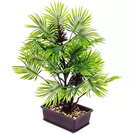 Цветок искусственный декоративный Пальма, в кашпо, 37 см, Y4-3022