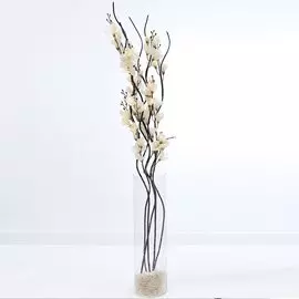 Цветок искусственный декоративный Тинги Цветы, 5 шт, 150 см, белый