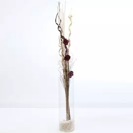 Цветок искусственный декоративный Тинги Композиция, 130 см, бордово-белый