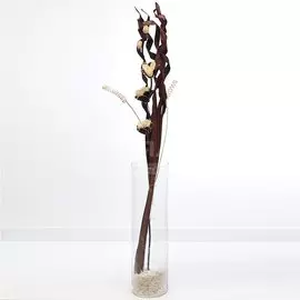 Цветок искусственный декоративный Тинги Композиция, бело-коричневый