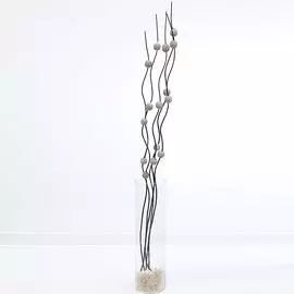 Цветок искусственный декоративный Тинги Композиция Шарики бело-коричневый I.K