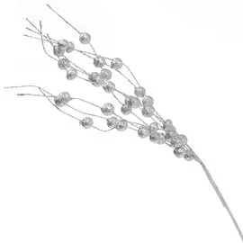 Цветок искусственный декоративный Ветвь с шариками, 57 см, серебряный, Y3-1512