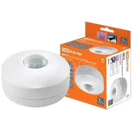 Датчик движения потолочный, 1200 Вт, 10-900 с, 6 м, 120°, 360 °, IP33, 3+ лк, TDM Electric, ДДП-03, SQ0324-0018