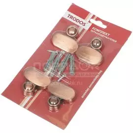 Комплект держателей для зеркала, 4 шт, медь, Trodos, 2005, 304009