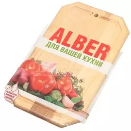 Доска разделочная береза, 30х18х1.8 см, с кровостоком, прямоугольная, Alber, 80027