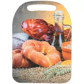 Доска разделочная дерево, 29х21 см, Булочка, К-18