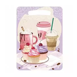 Доска разделочная дерево, 29х21 см, Много кофе, Ф-4