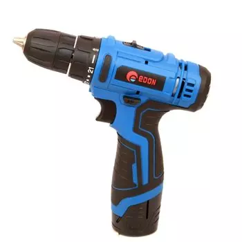 Дрель-шуруповерт аккумуляторный, Edon, CF-1201, 12 В, + набор оснастки, кейс