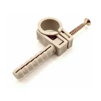 Дюбель-хомут 16 мм, полипропилен, крепление для труб "бобры", РосТурПласт, 37817