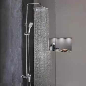 Душевая система для душа, Golden Fox, Broads, с картриджем, с тропическим душем, 10045-FOX