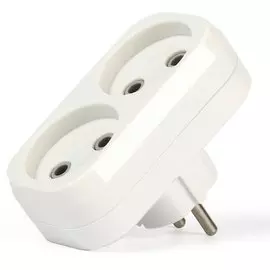 Двойник 2 гнезда, без заземления, плоский, 10 А, 250 В, Smartbuy, SBE-10-A02-2