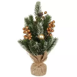 Елка новогодняя настольная, 35 см, ель, зеленая, хвоя литая, SYWB-032135