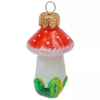 Елочное украшение Evis, Грибочек-07, стекло, с ручной росписью, 16 15 046 07