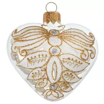 Елочное украшение Evis, Сердечко-21, стекло, с ручной росписью, 16 15 044 21
