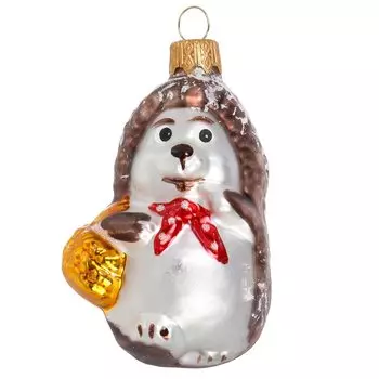 Елочное украшение Ёжик, 9 см, стекло, ФУ-553