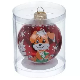 Елочный шар Елочка, Коллаж, стекло, С30