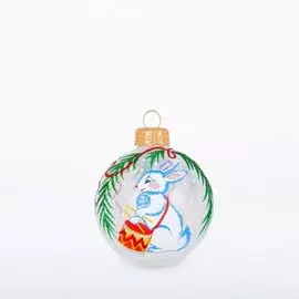 Елочный шар Елочка, Зайка, стекло, С1424