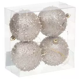 Елочный шар шампань SYQB-0120275, 4 шт, 8 см