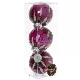 Елочный шар темно-пурпурный SYQD-011925DP, 3 шт, 8 см
