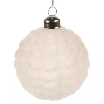 Елочный шар Ярусы, 8 см, стекло, пудровые узоры, XF24-SC040