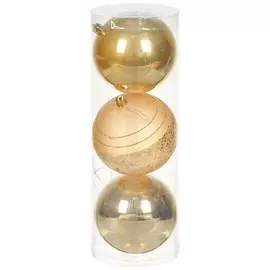 Елочный шар золото SYQE-012198, 3 шт, 10 см