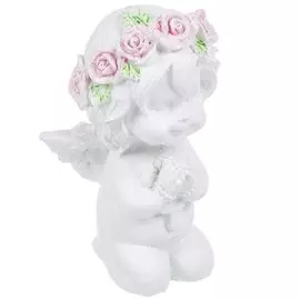Фигурка декоративная Ангелочек с венком, 6х4.5х11 см, Y4-3534