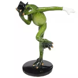 Фигурка декоративная Лягушка в шляпе Y4-3112, 11 см